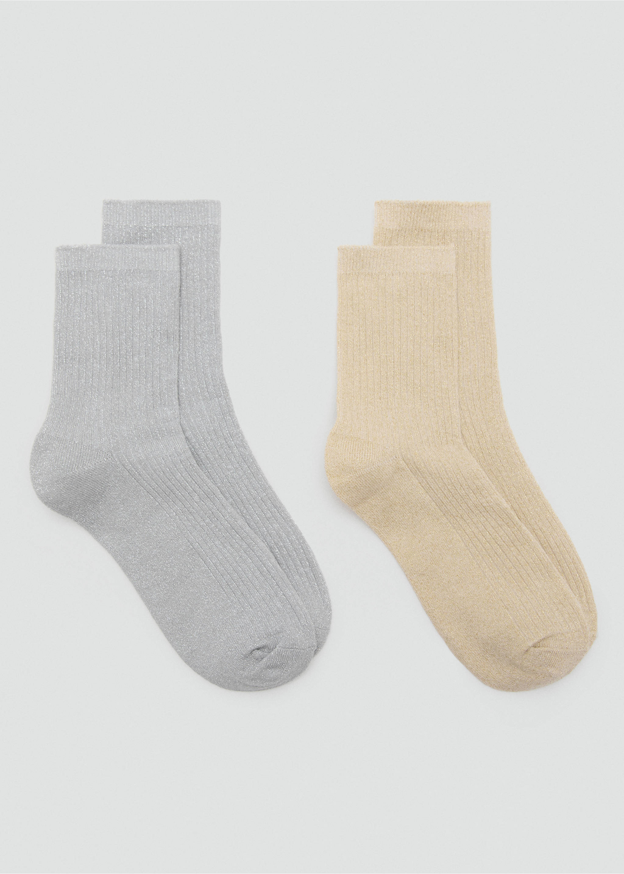 Pack of 2 ribbed lurex socks - Article without model, Grey. Ref: 27091194-00.
