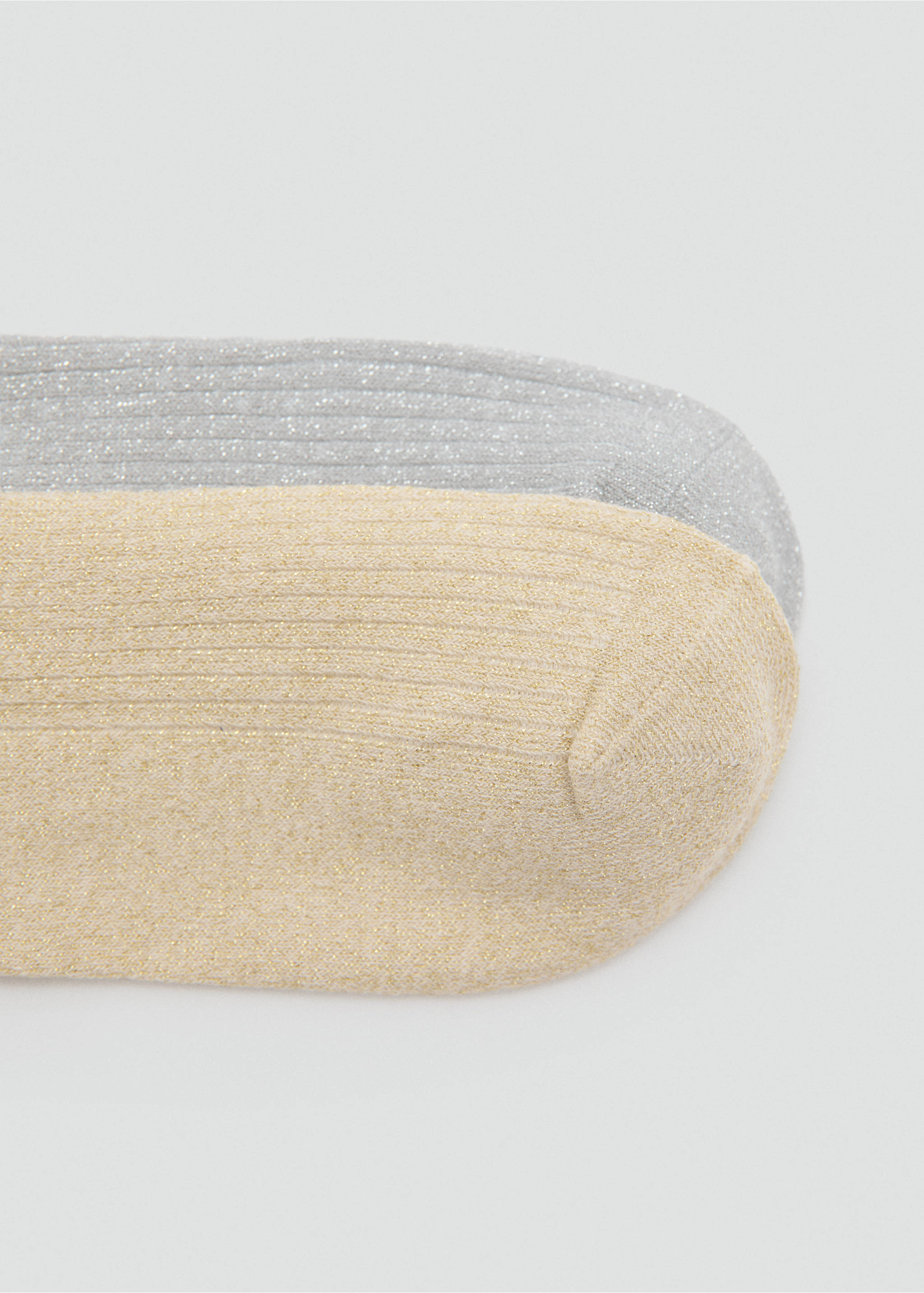 Pack of 2 ribbed lurex socks - Details of the article 2, Grey. Ref: 27091194-00.