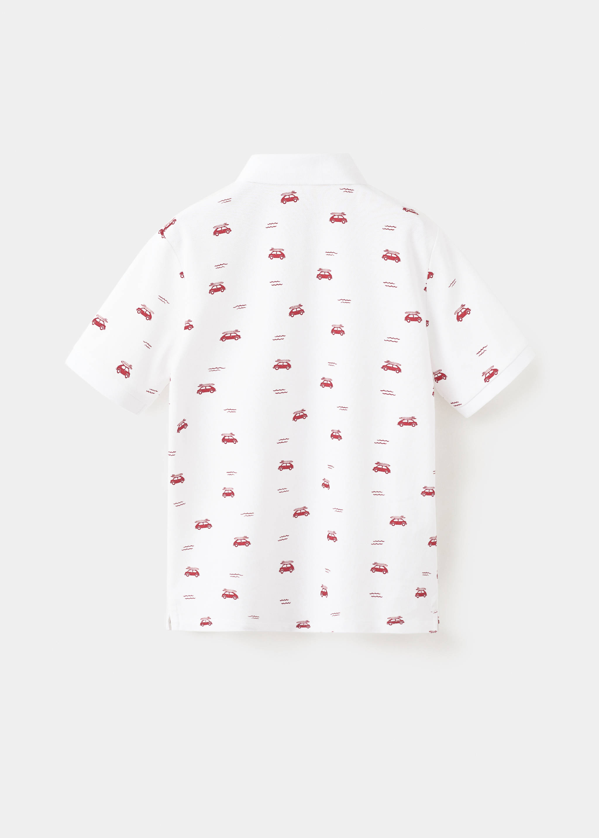 Printed cotton polo shirt - Reverse of the article