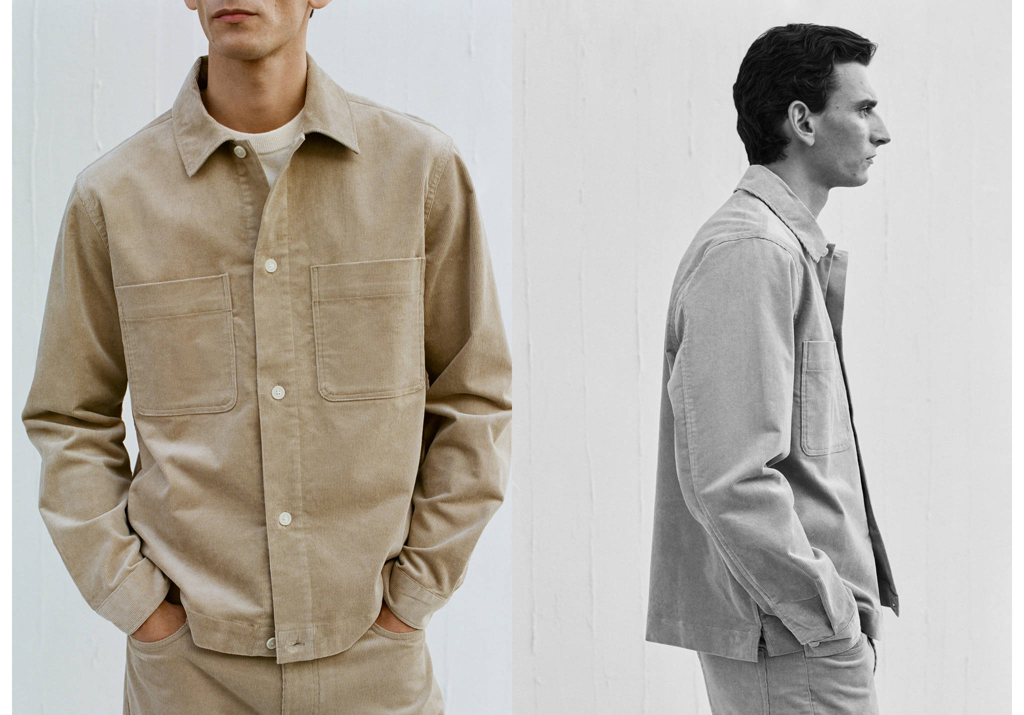 Sovracamicia velluto a coste tasche - Piano panoramico