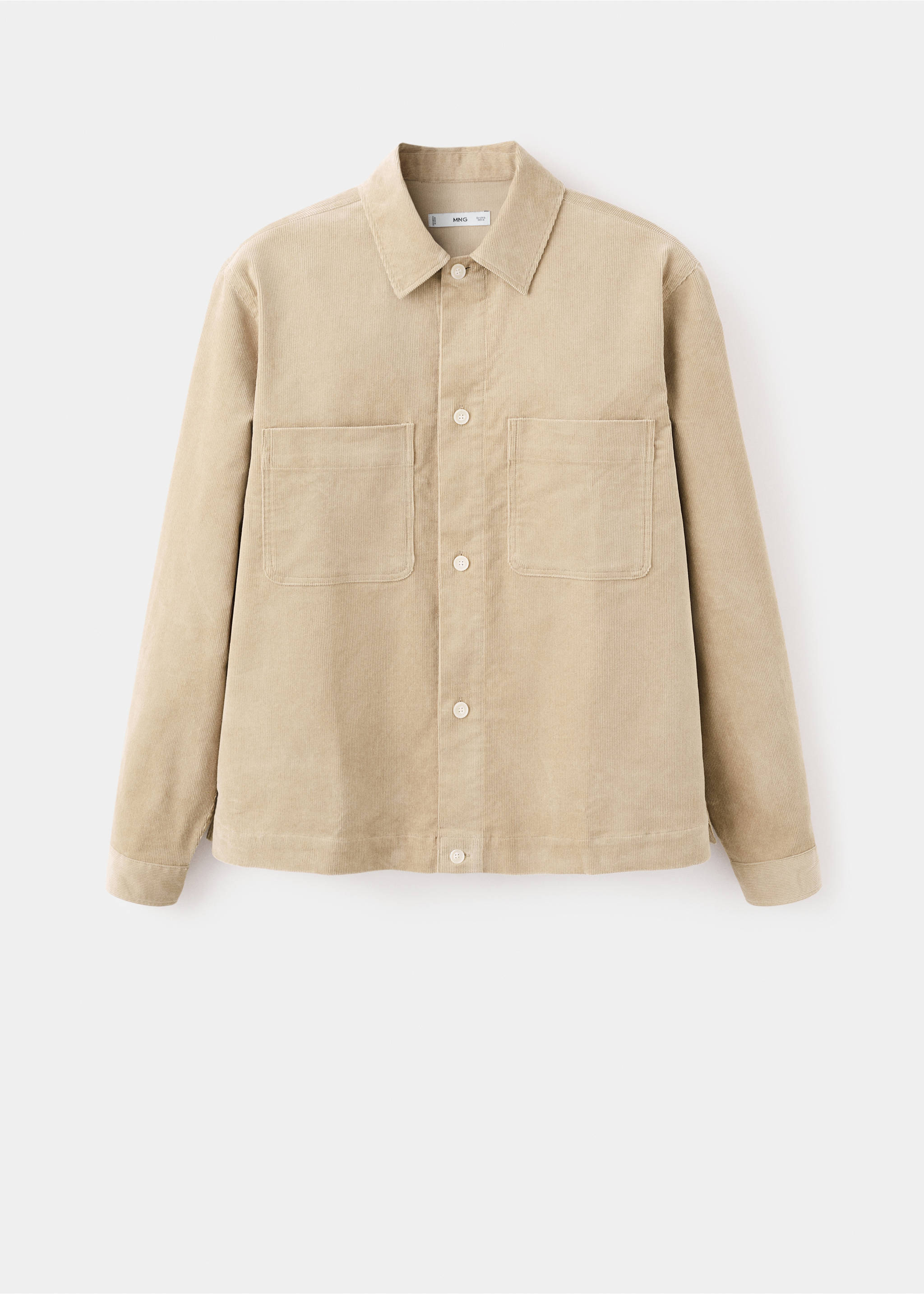 Cord-Overshirt mit Taschen - Artikel ohne Model, Sandfarben. Ref: 27091197-00.