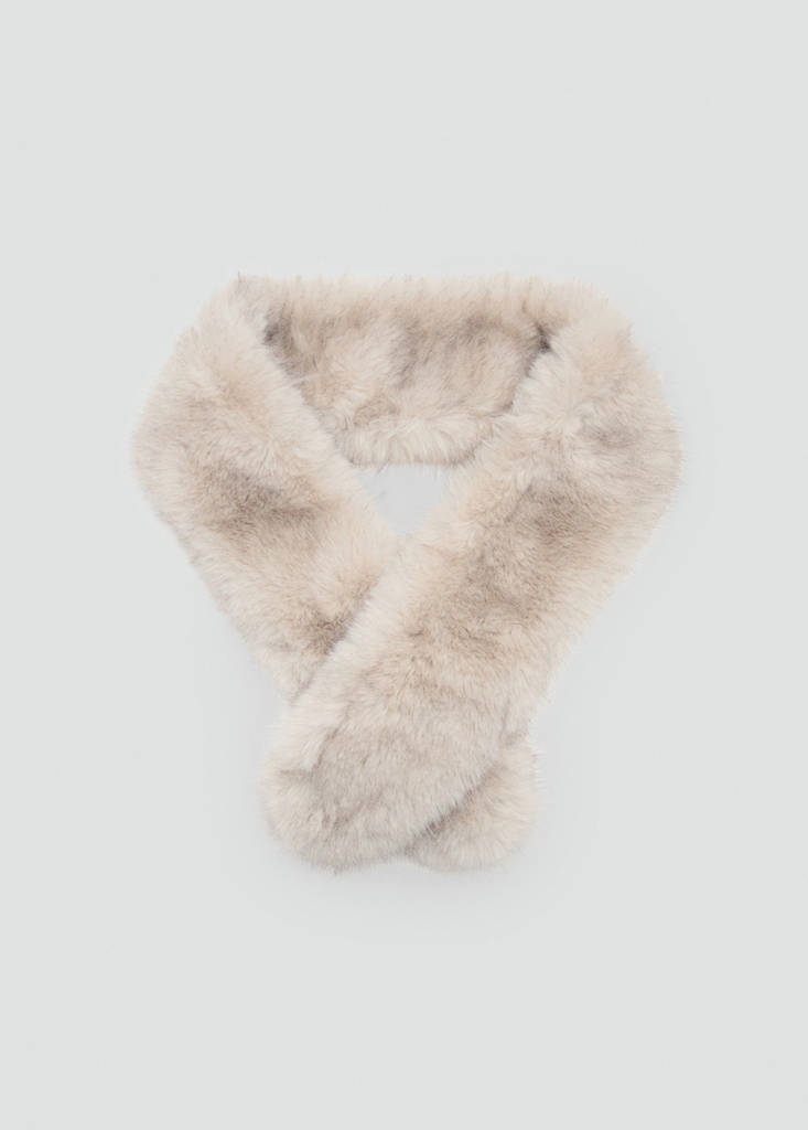Faux-fur scarf — Beige