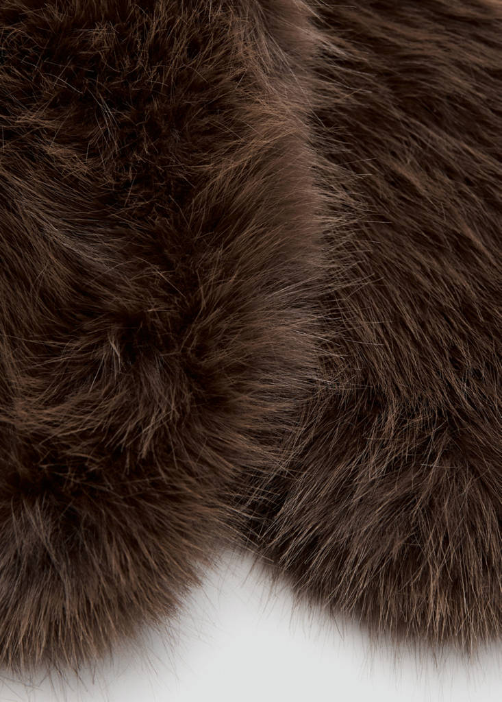Faux-fur scarf — Chocolate