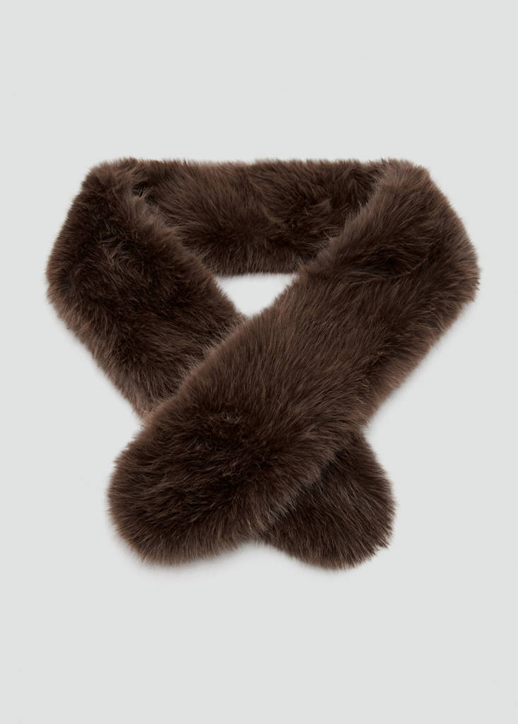 Faux-fur scarf — Chocolate