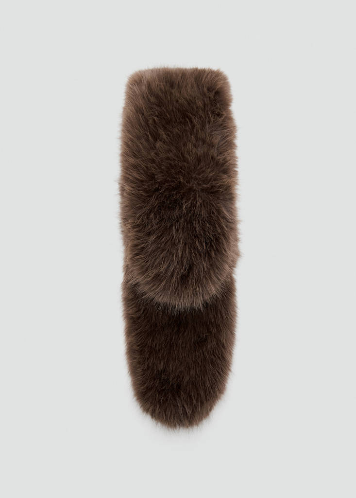 Faux-fur scarf — Chocolate