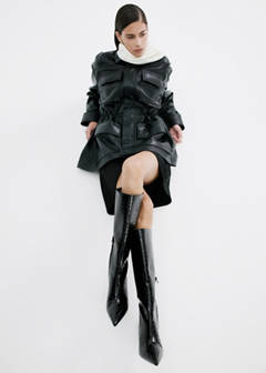 Croc-effect boots — Black 1
