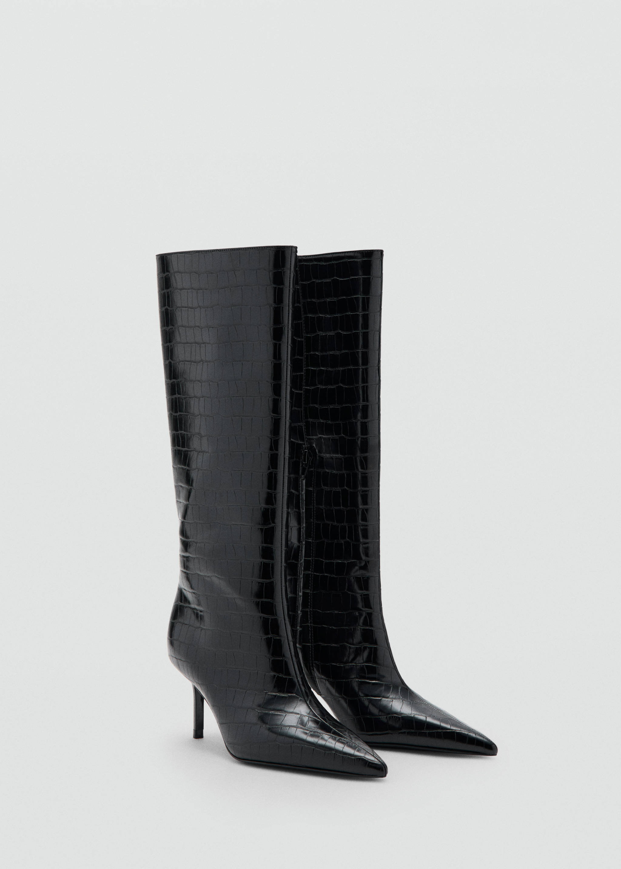 Croc-effect boots - Medium plane