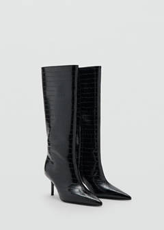 Croc-effect boots — Black 3