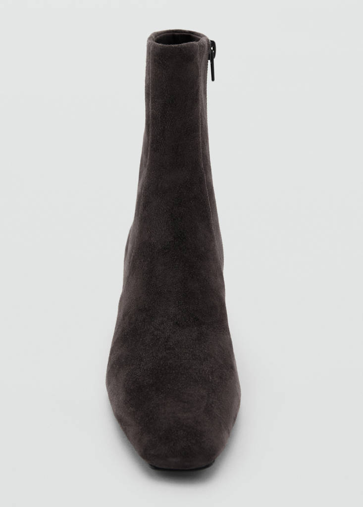 Suede ankle boots with block heel — Dark Heather Grey