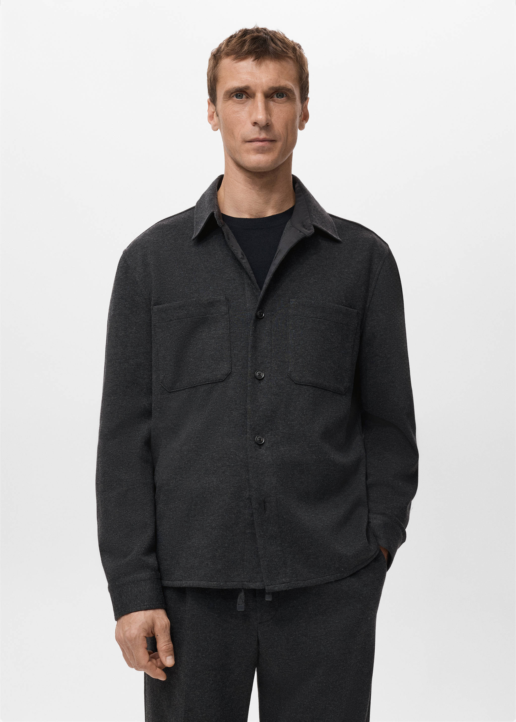 Flannel overshirt with pockets - Medium plane