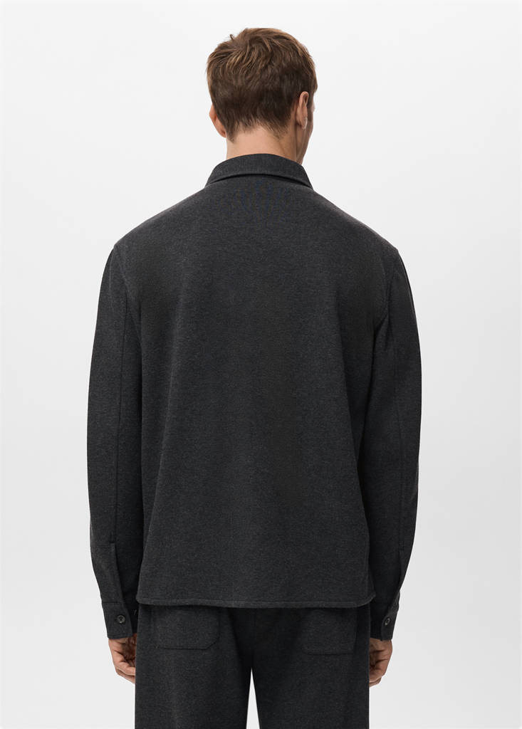Flannel overshirt with pockets — Dark Heather Grey