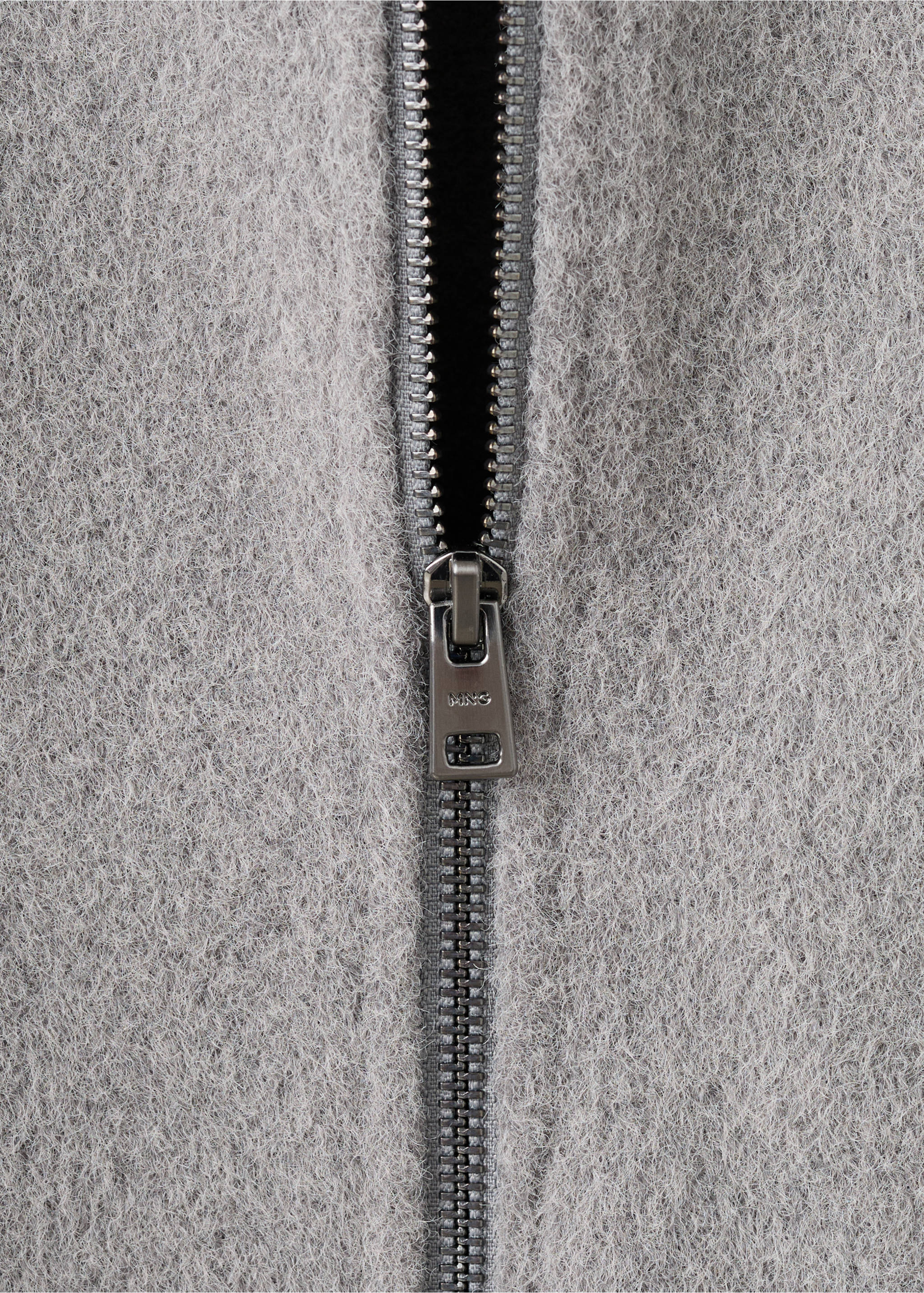 Textured sweatshirt with zip - Details of the article 0, Light Heather Grey. Ref: 27091210-00.