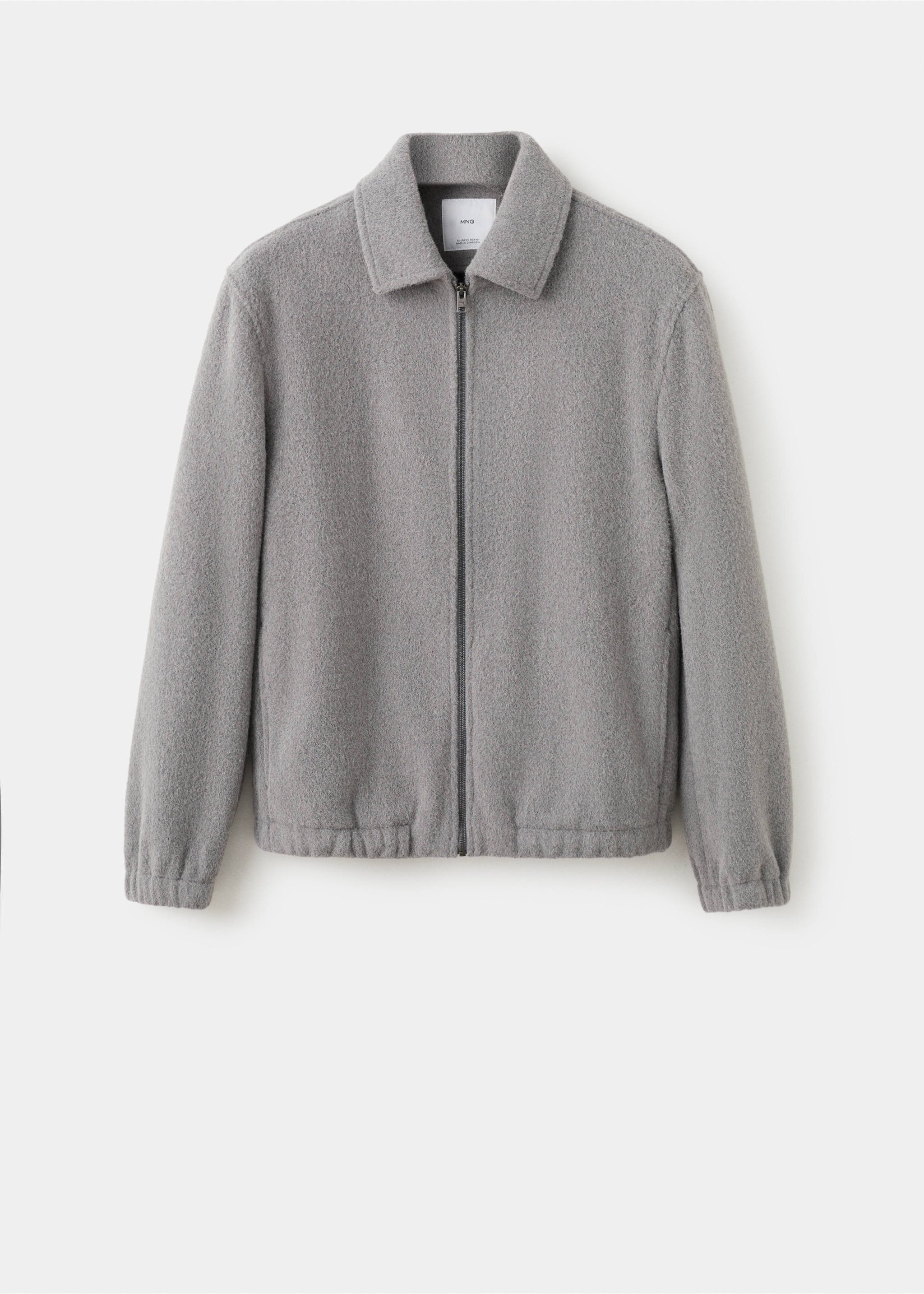 Dokulu fermuarlı sweatshirt - Modelsiz ürün, Açık Kırçıllı Gri. Ref: 27091210-00.
