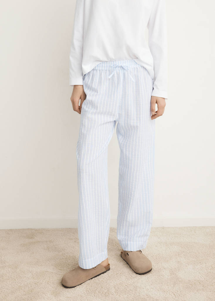 Two-piece cotton striped pyjamas — Blue