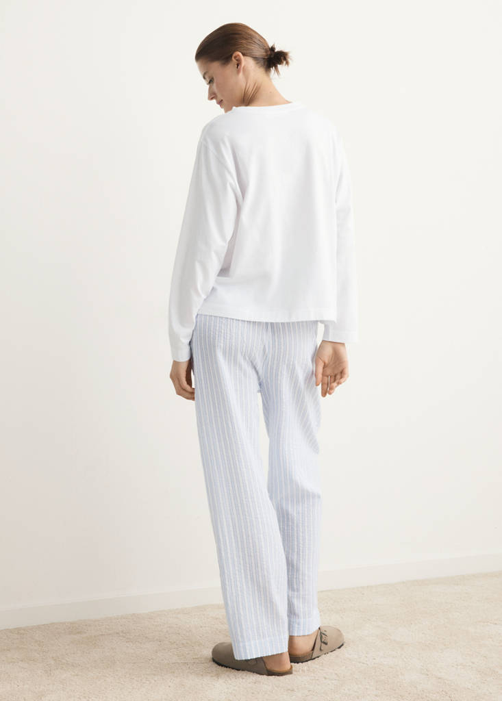 Two-piece cotton striped pyjamas — Blue
