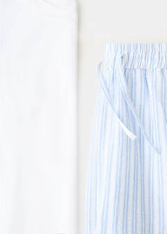 Two-piece cotton striped pyjamas — Blue 6