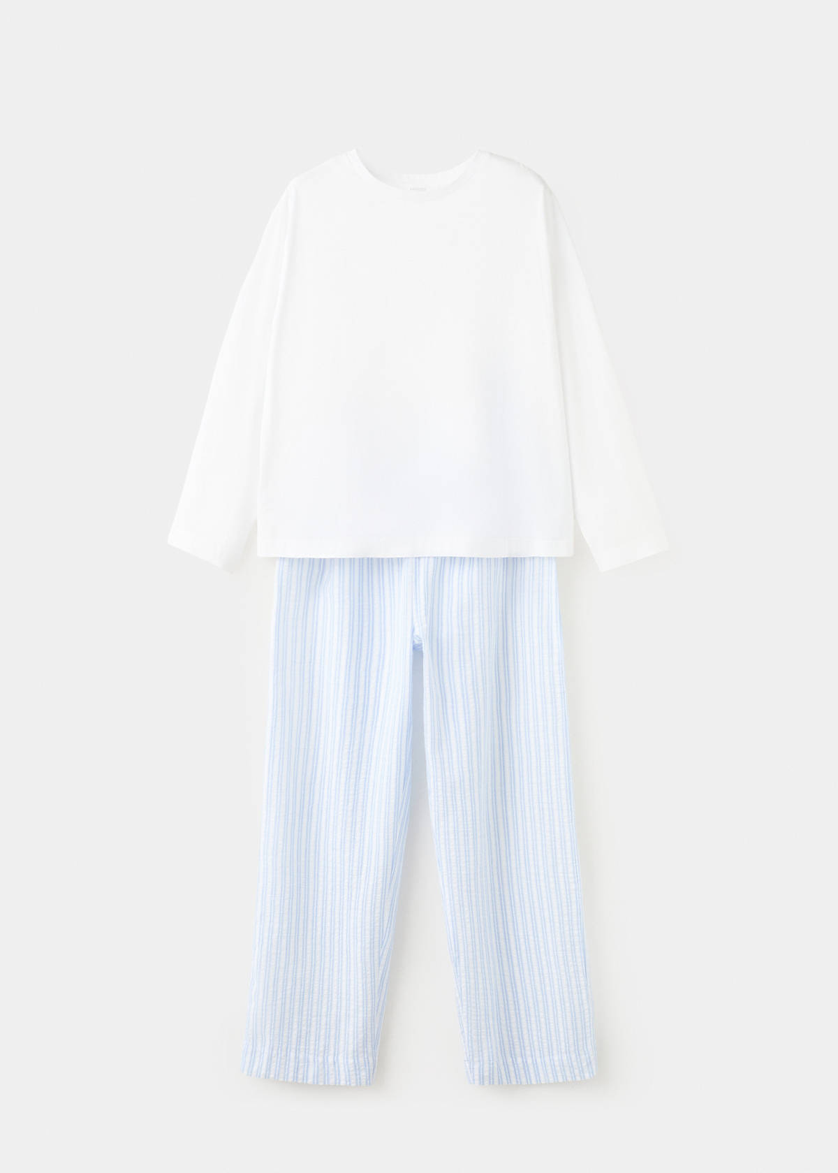 Two-piece cotton striped pyjamas — Blue