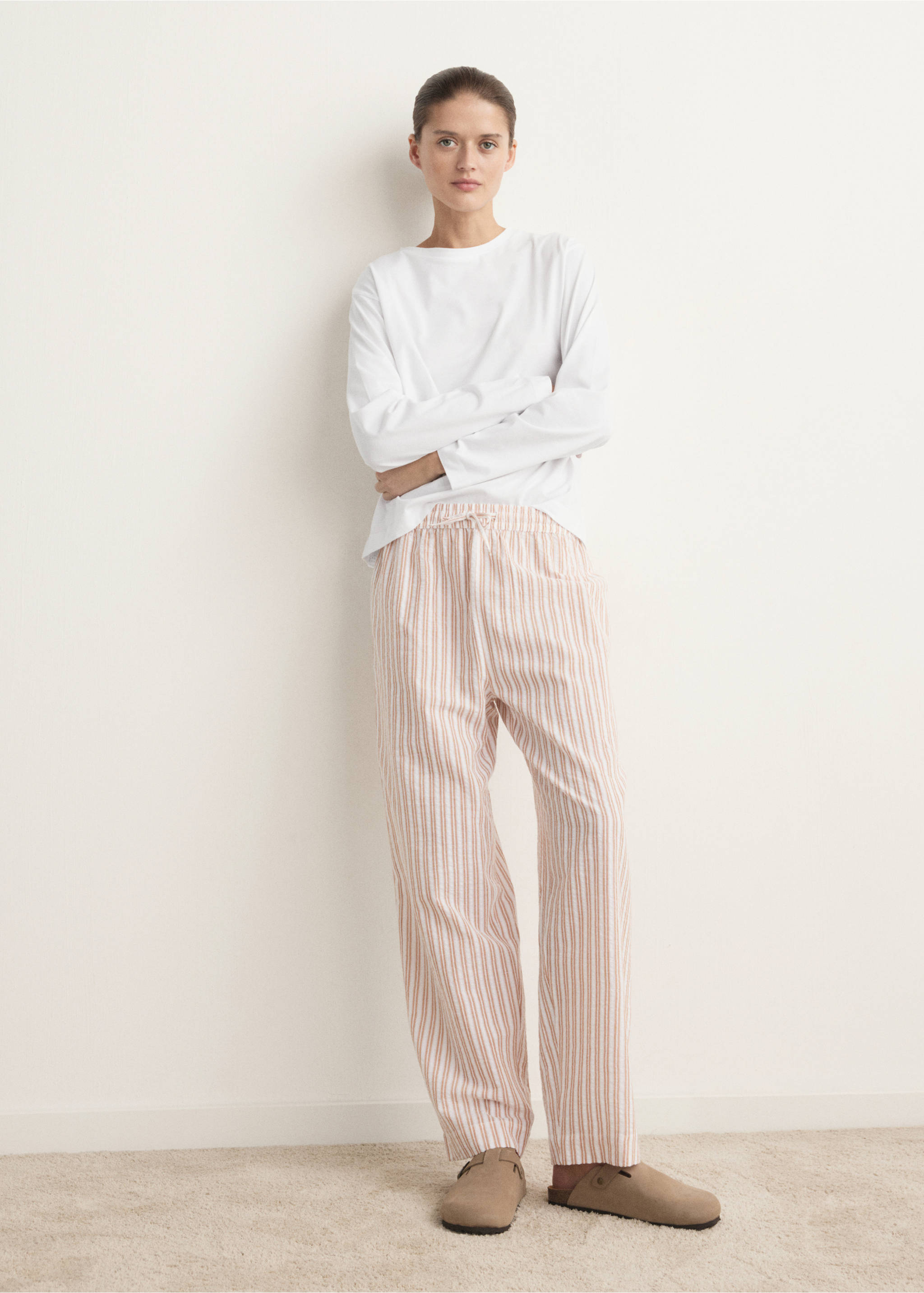 Two-piece cotton striped pyjamas - General plane, Russet. Ref: 27091214-00.