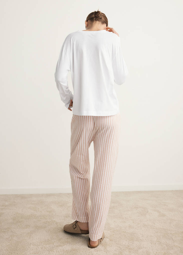 Two-piece cotton striped pyjamas — Russet