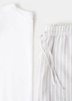 Two-piece cotton striped pyjamas — Grey 7