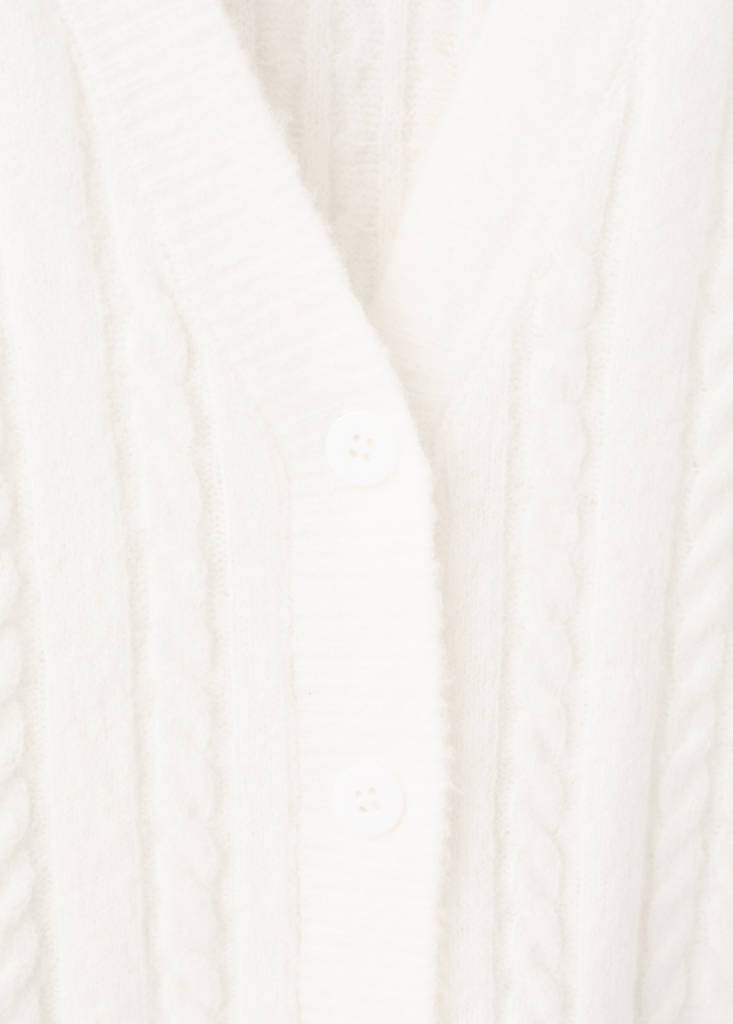 Knitted braided cardigan — Ecru