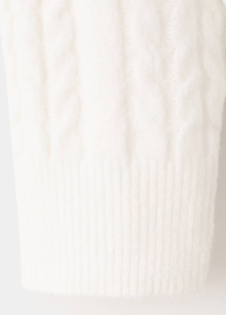 Knitted braided cardigan — Ecru