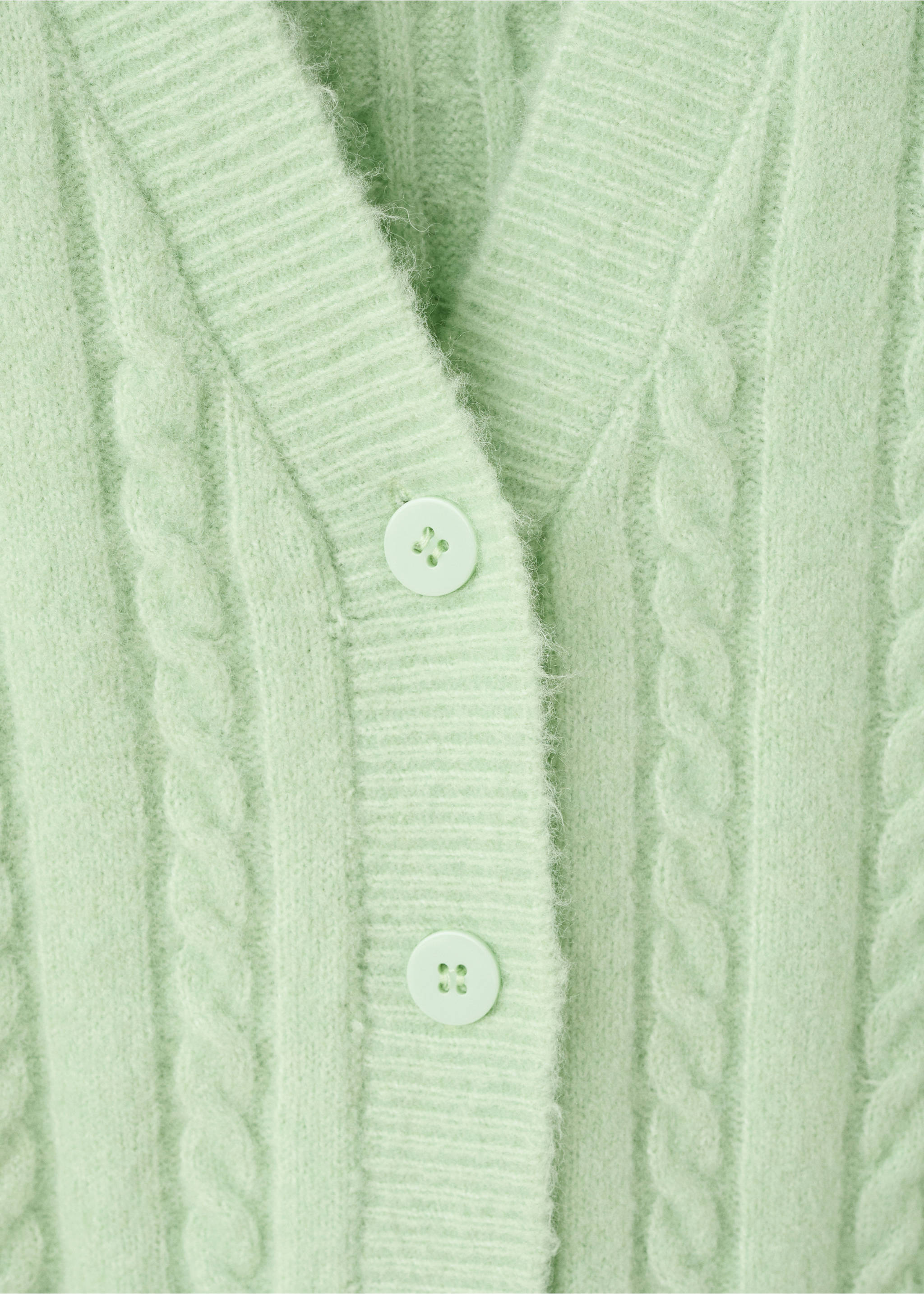 Cardigan maille tressée - Détail de l'article 8, Vert d´eau. Ref: 27091215-00.