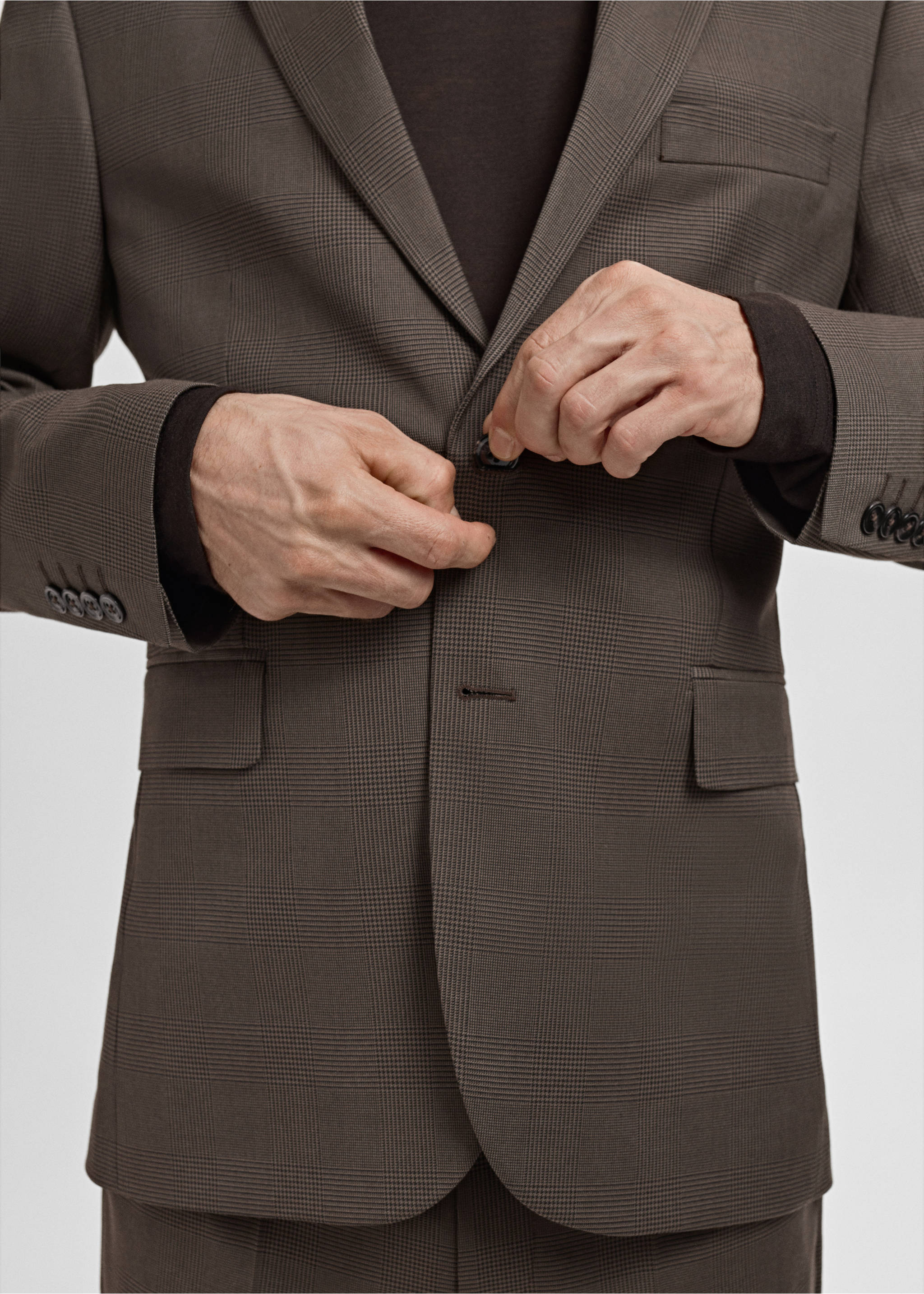 Milan slim-fit suit jacket - Details of the article 6, Brown. Ref: 27091217-00.