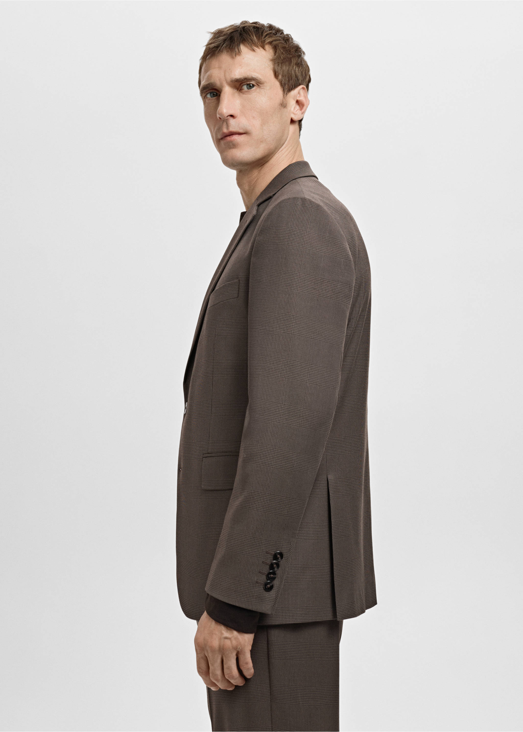 Milan slim-fit suit jacket - Details of the article 2, Brown. Ref: 27091217-00.