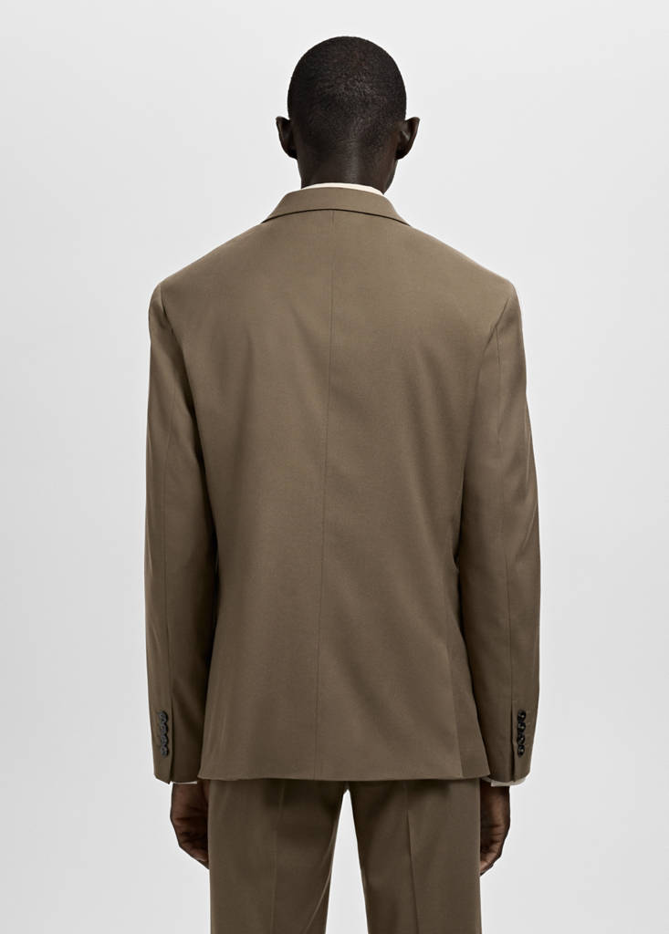 Super slim-fit suit jacket in stretch fabric — Brown