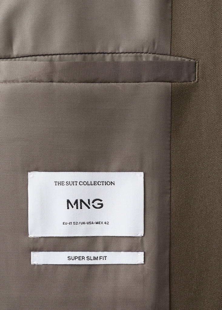 Super slim-fit suit jacket in stretch fabric — Brown