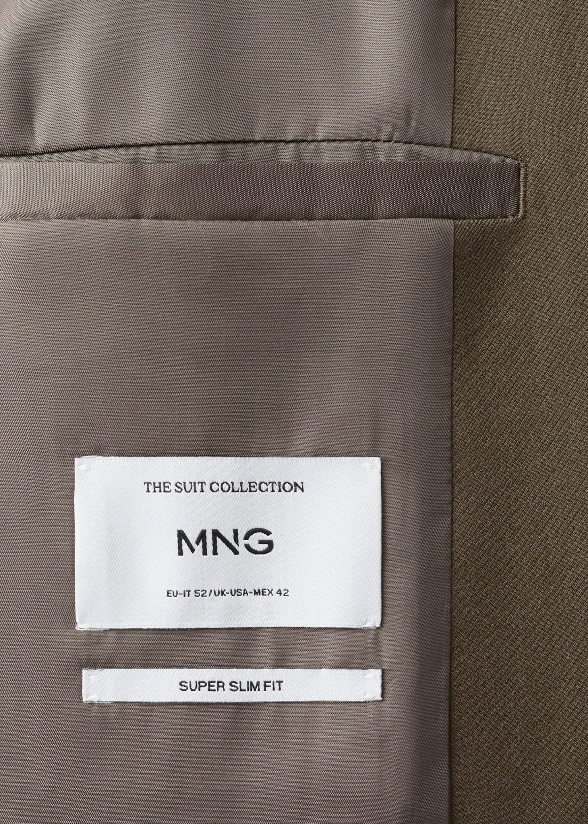 Jaket setelan super slim fit dalam kain stretch - Rincian barang 0, Coklat. Ref: 27091218-00.