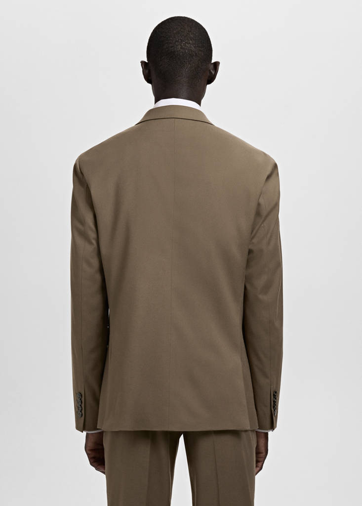 Super slim-fit suit jacket in stretch fabric — Brown