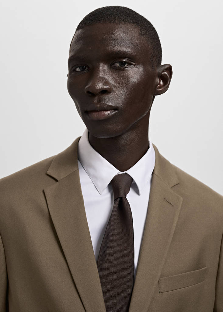 Super slim-fit suit jacket in stretch fabric — Brown