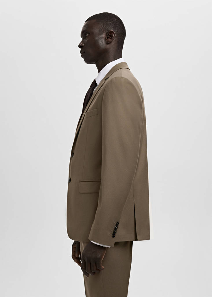Super slim-fit suit jacket in stretch fabric — Brown