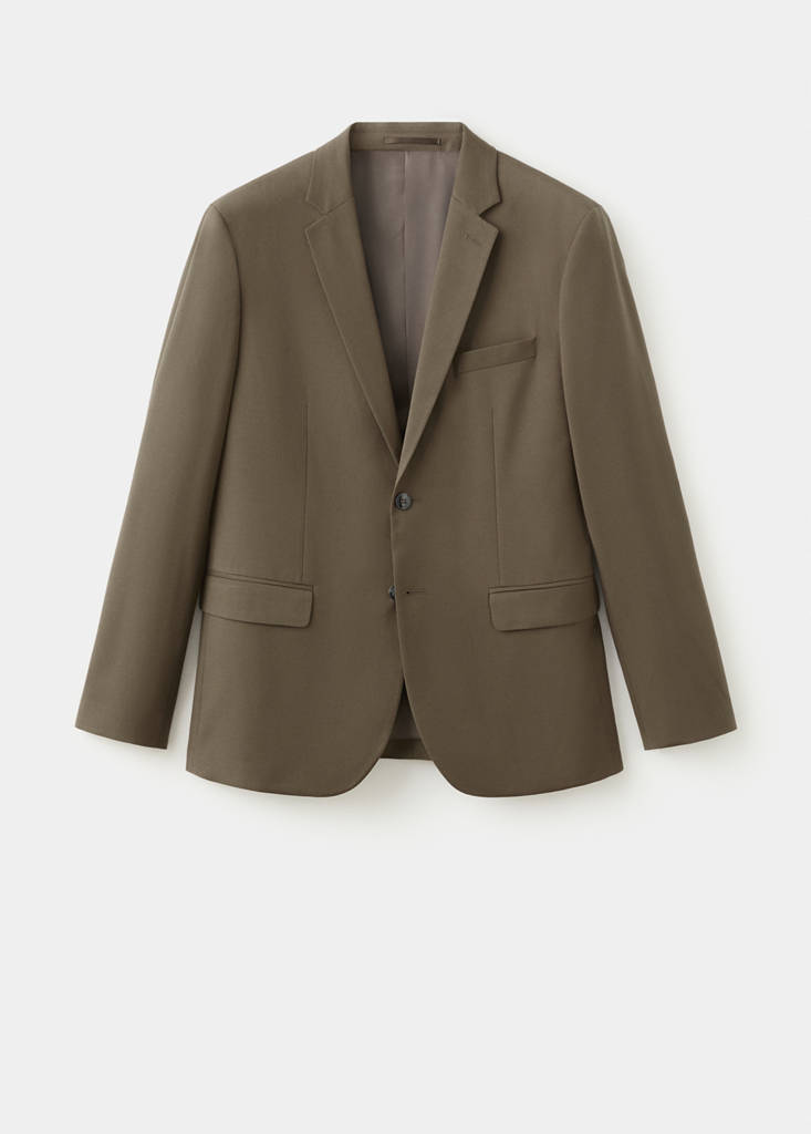 Super slim-fit suit jacket in stretch fabric — Brown