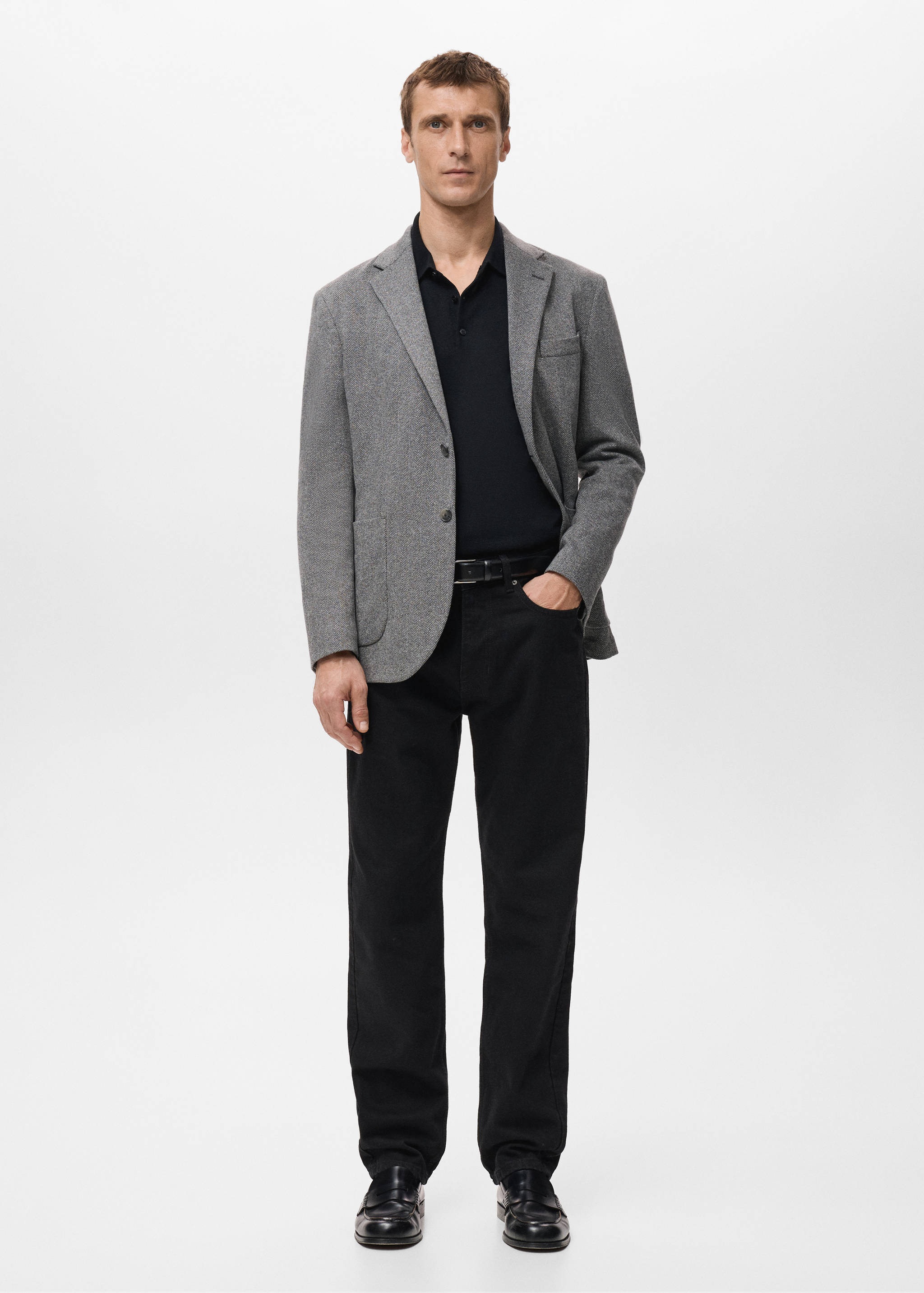 修身版型千鸟格精裁夹克 - null