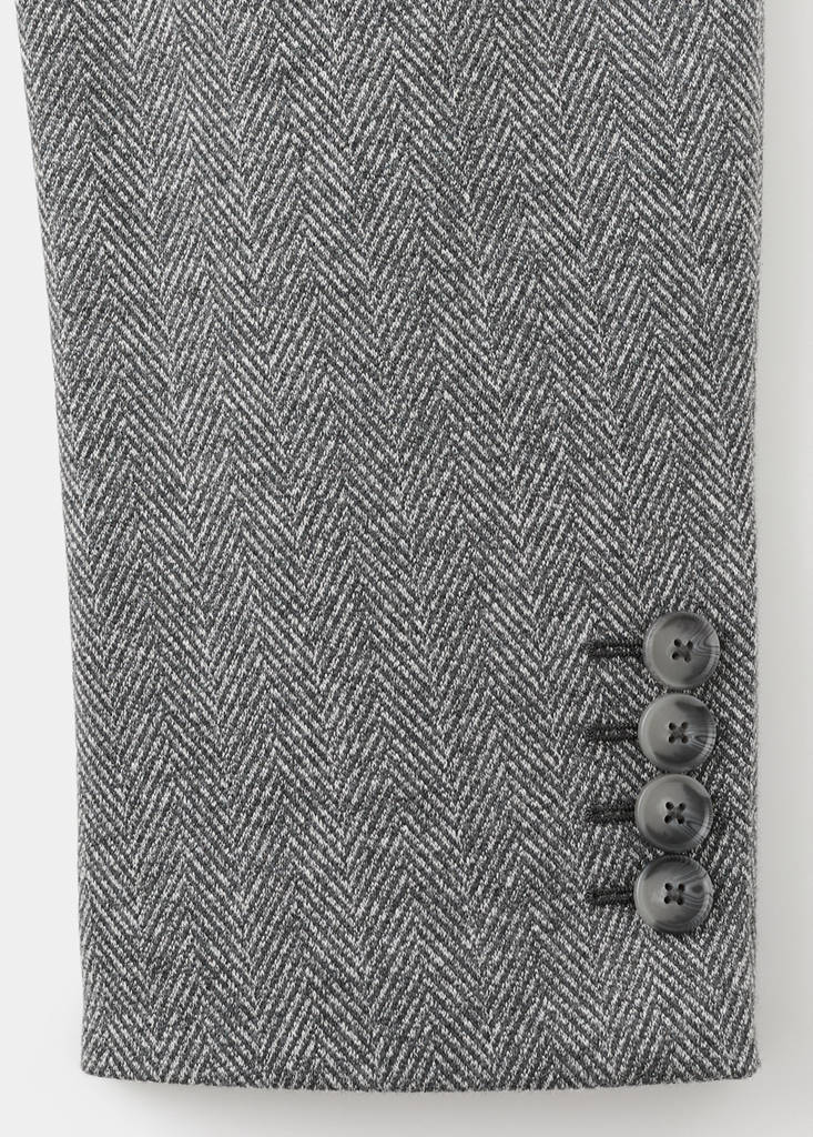 Slim-fit herringbone tailored jacket — Grey