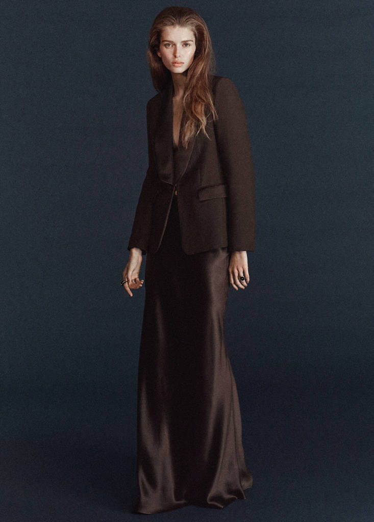 Satin maxi-skirt — Brown