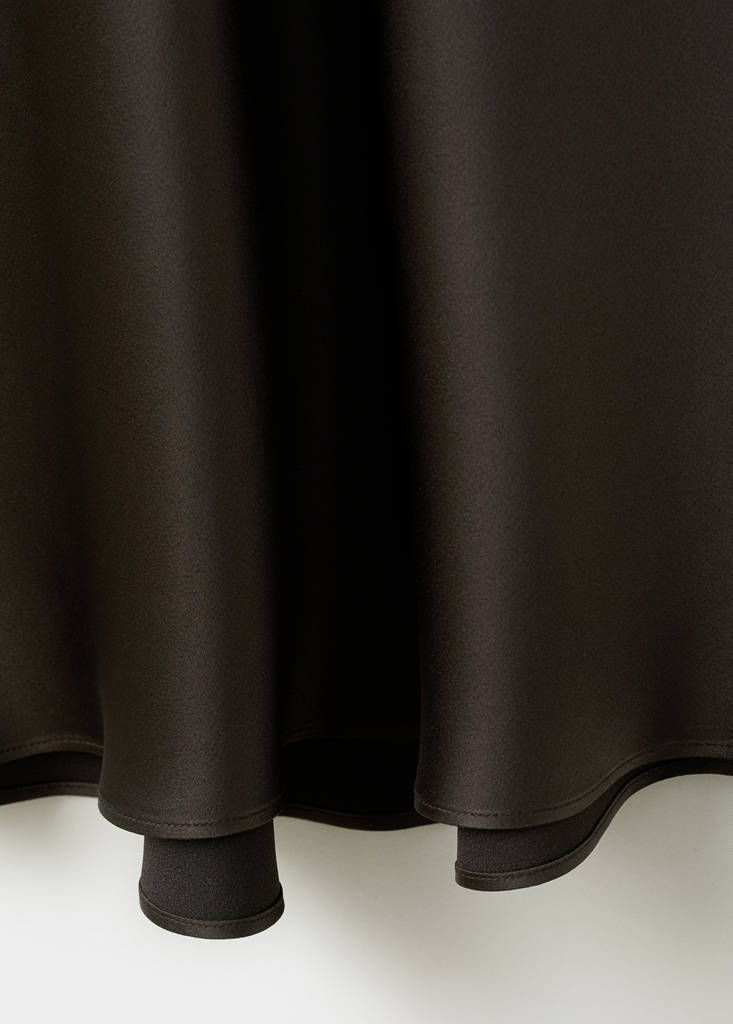 Satin maxi-skirt — Brown