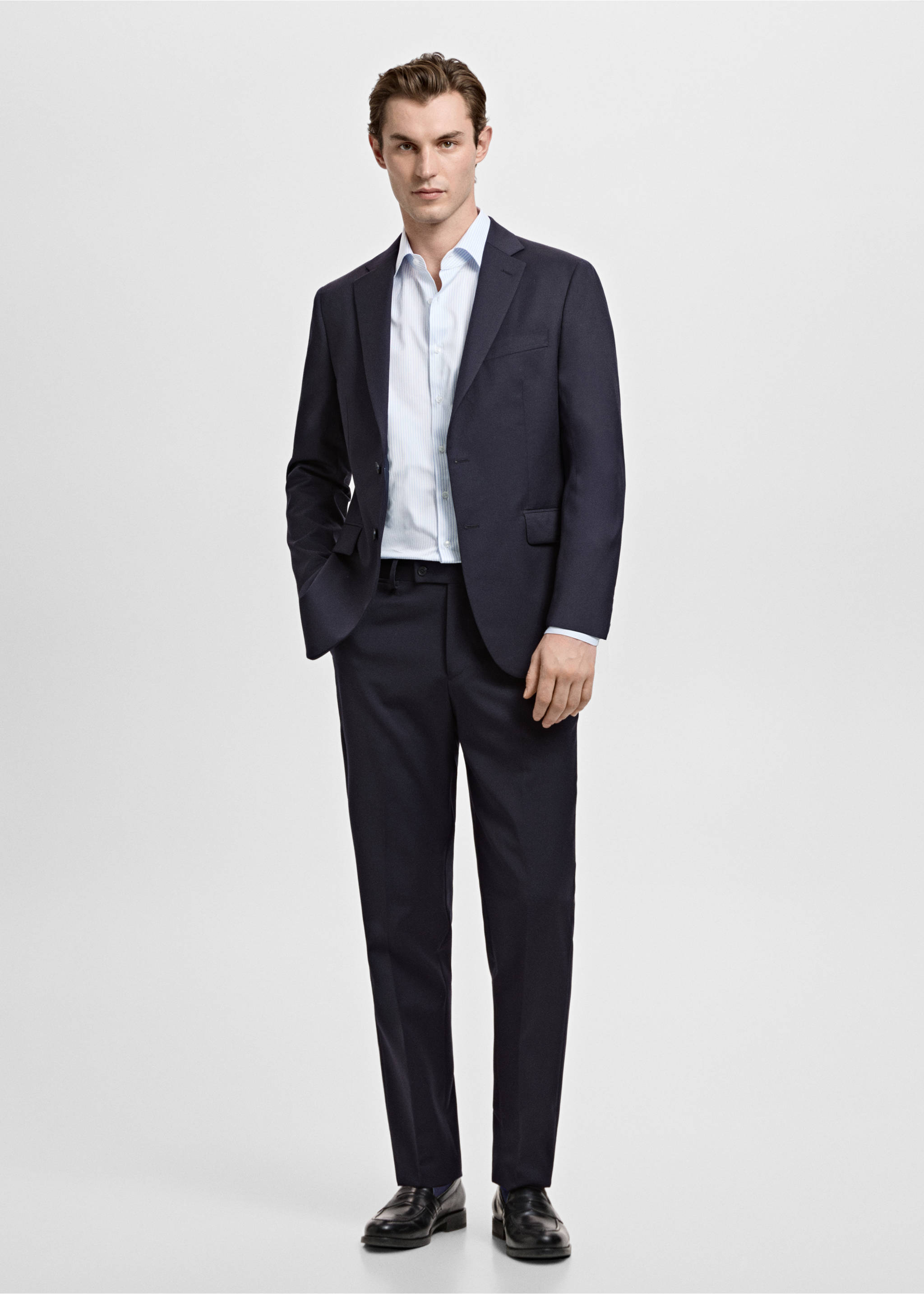 Slim fit cotton suit shirt - General plane, White. Ref: 27091223-00.