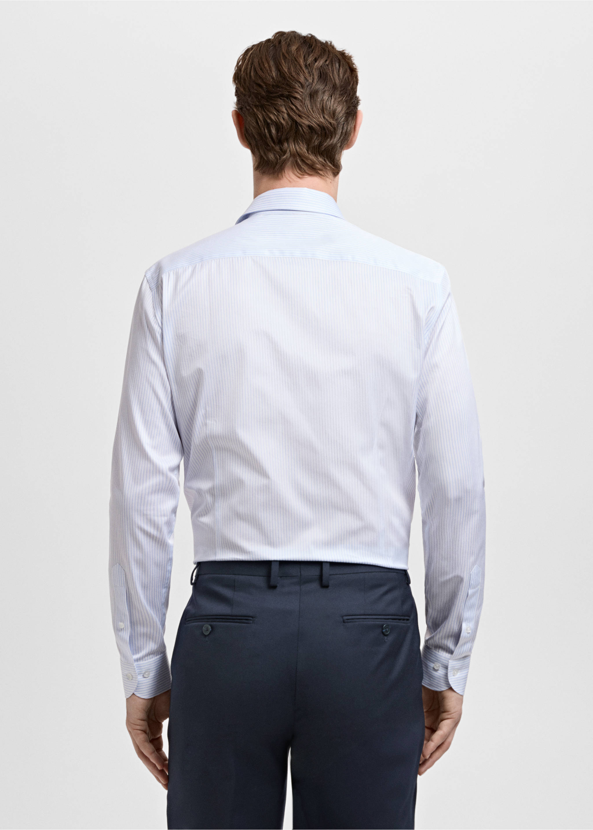 Slim fit cotton suit shirt - Reverse of the article, White. Ref: 27091223-00.