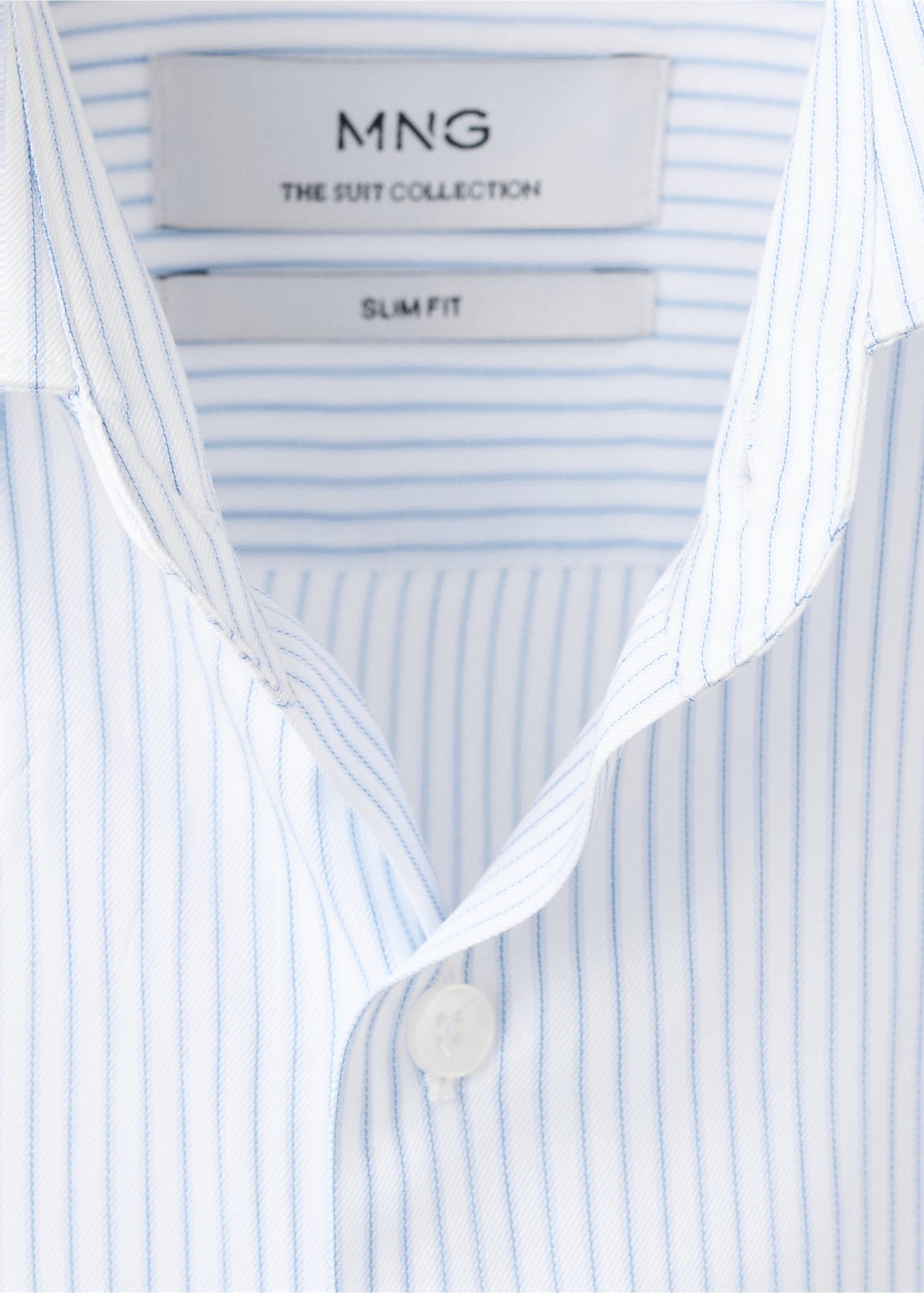Slim fit cotton suit shirt - Details of the article 8, White. Ref: 27091223-00.