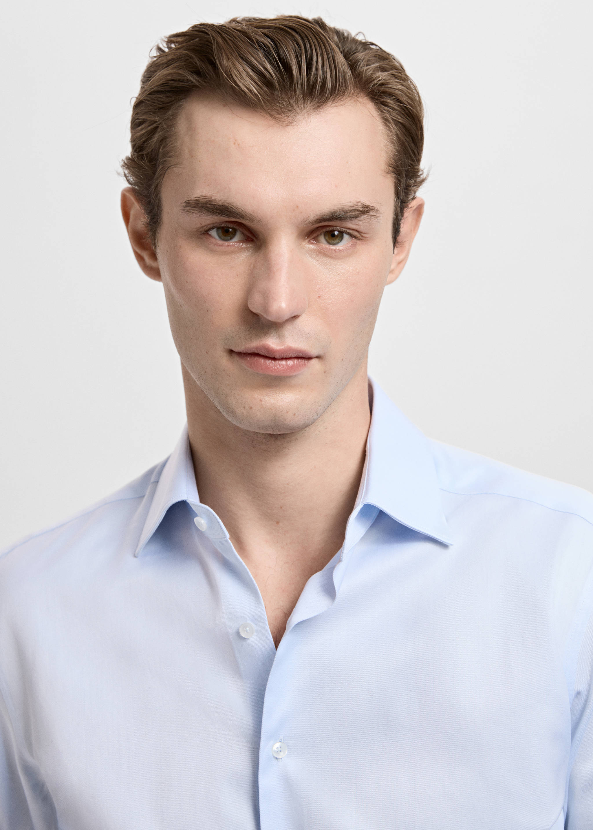 Slim fit cotton suit shirt - Details of the article 1