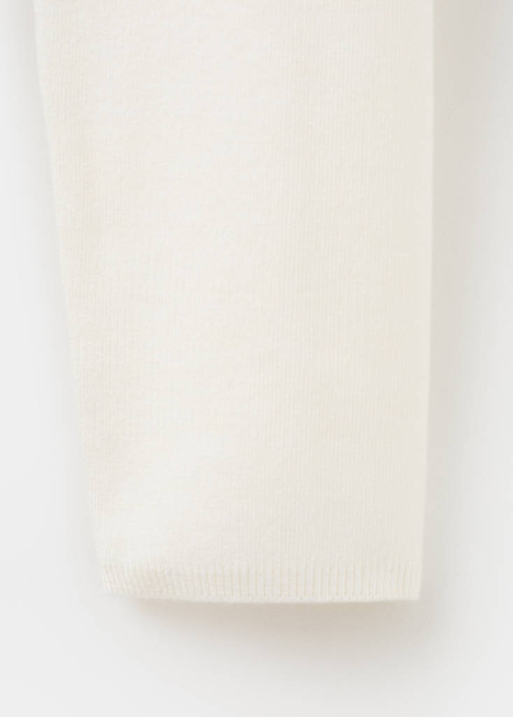 Knitted sweater with perkins neck — Ecru