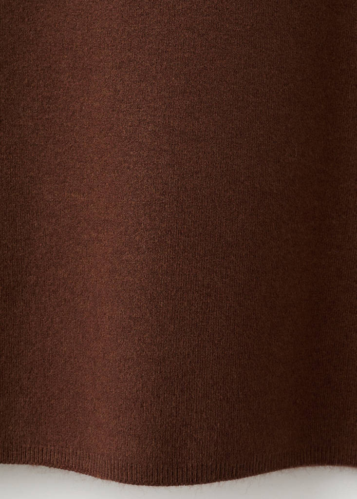 Knitted sweater with perkins neck — Caramel