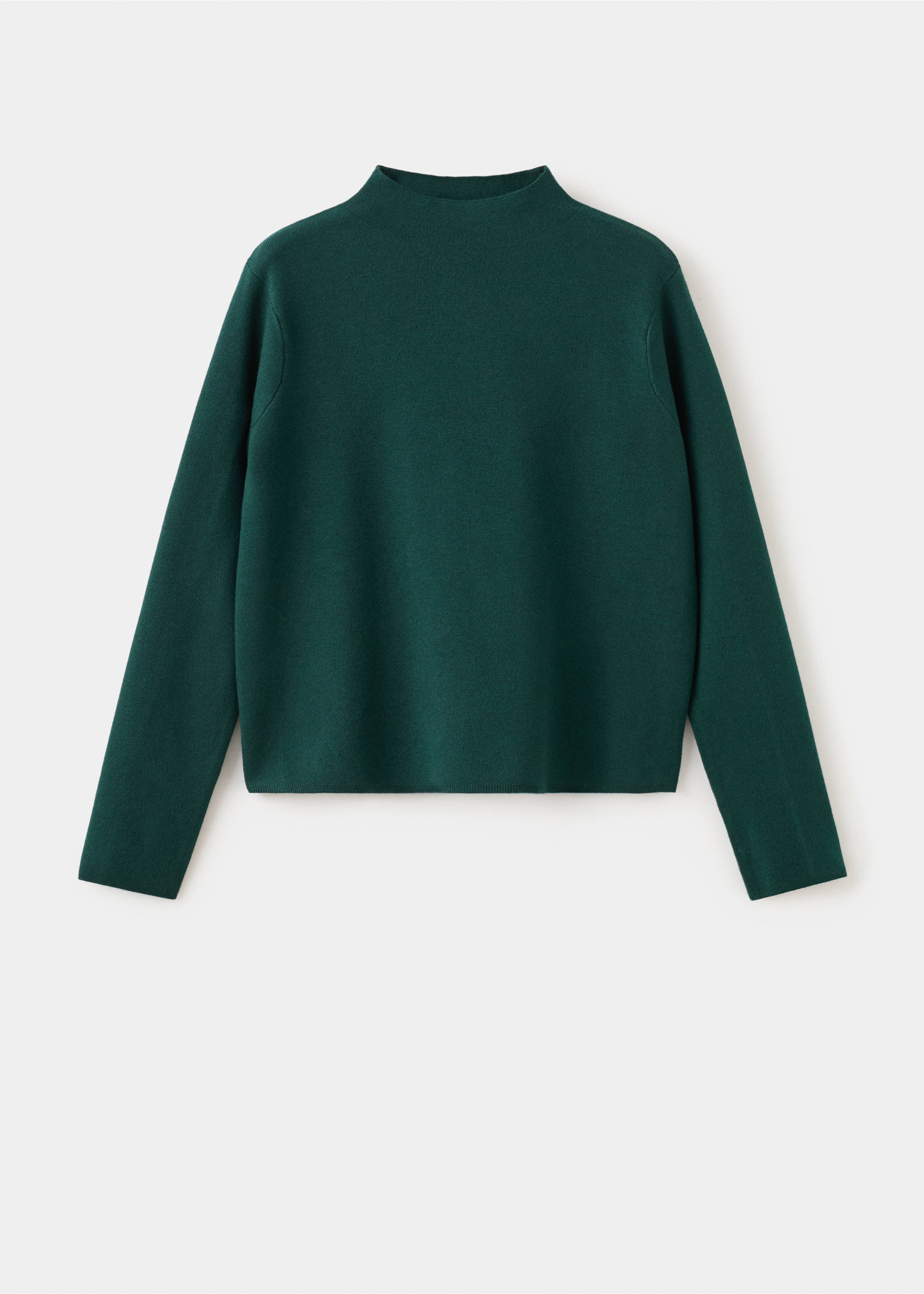 Jersey punto cuello perkins - Artículo sin modelo, Verde oscuro. Ref: 27091224-00.