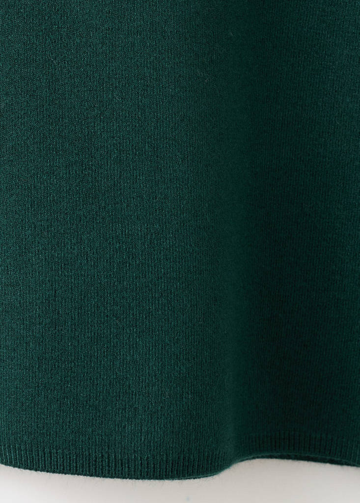 Knitted sweater with perkins neck — Dark Green