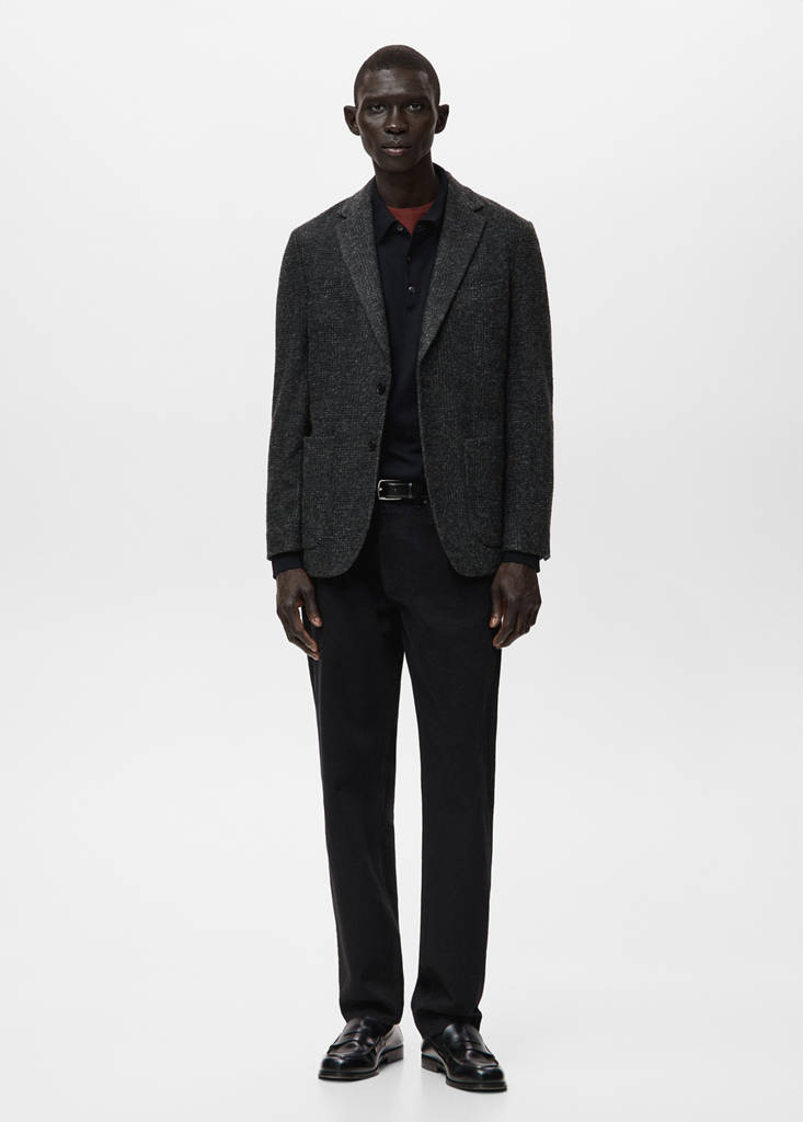Slim fit flecked wool blazer — Grey