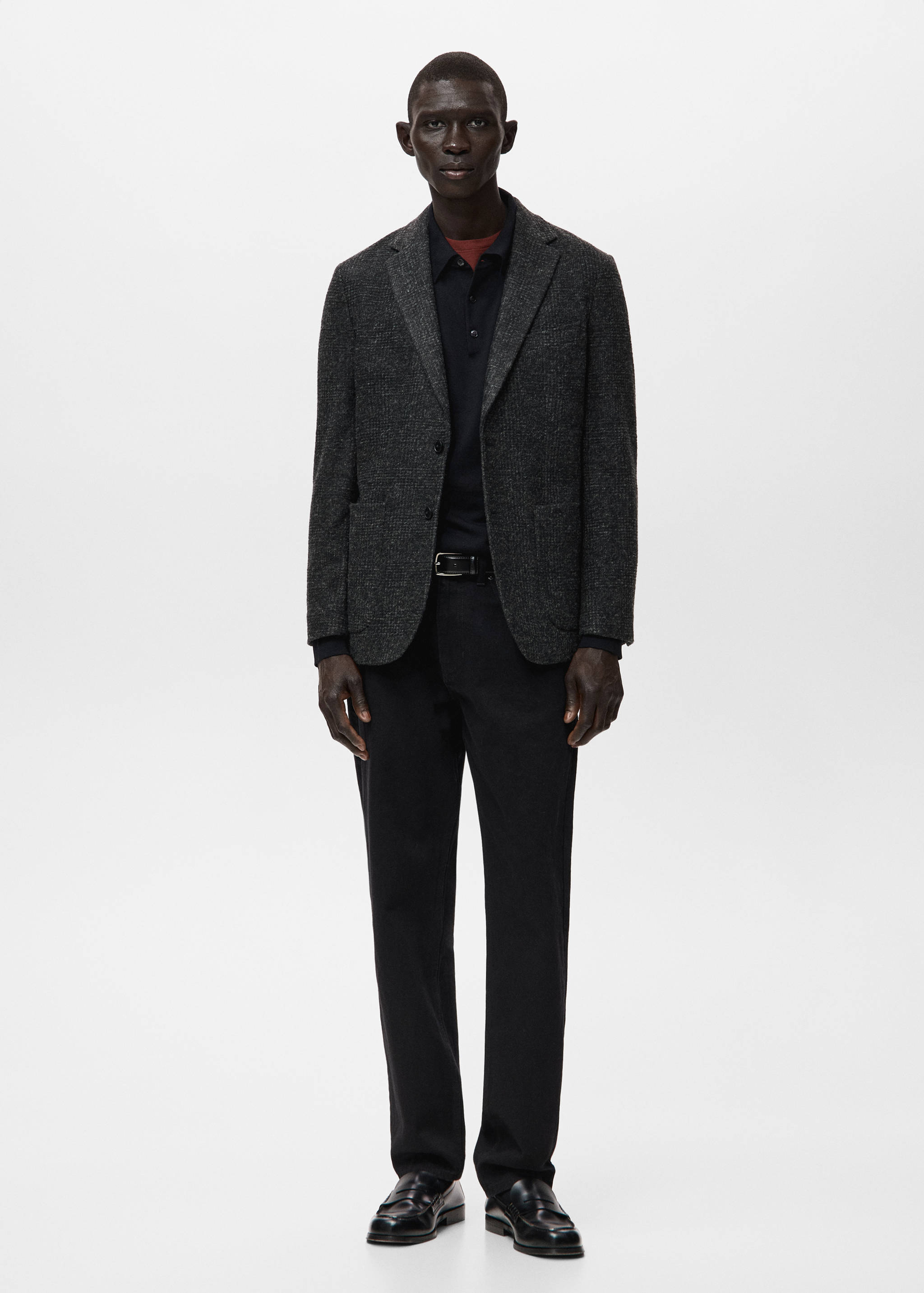 Slim-fit blazer van een wolblend - Overzichtstekening